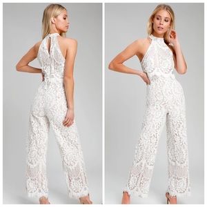 Lulu’s Britney white lace jumpsuit